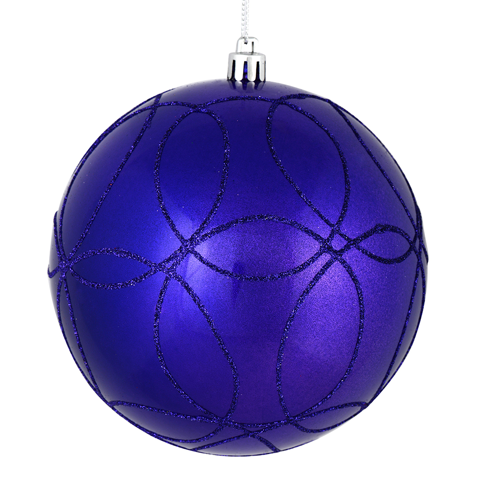 Vickerman Candy Ornament with Circle Glitter Pattern