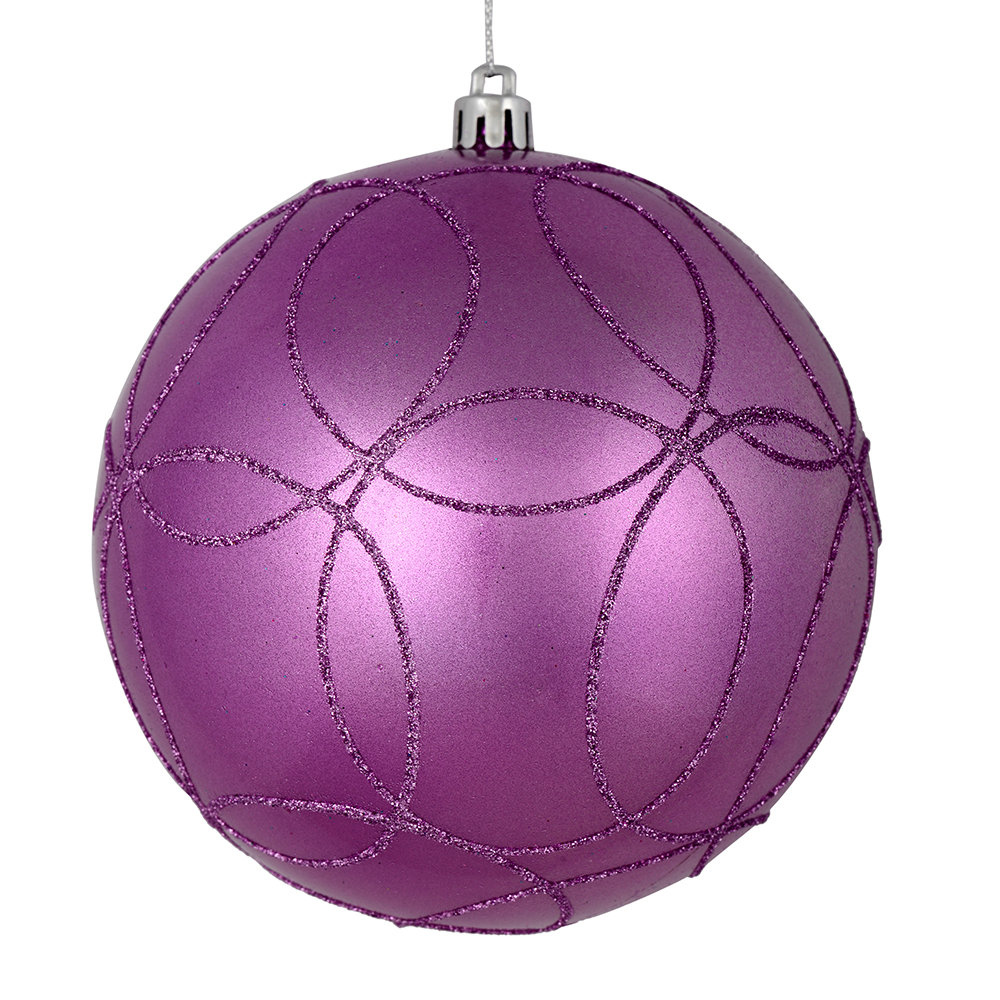 Vickerman Candy Ornament with Circle Glitter Pattern
