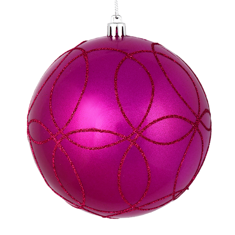 Vickerman Candy Ornament with Circle Glitter Pattern