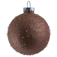 4.75" Rose Gold Ice Ball Ornament 4/Bag