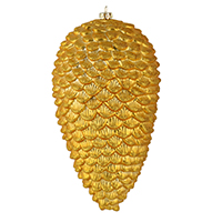 7" Honey Gold Matte Glitt Pinecone 4/Bag