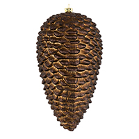 7" Chocolate Matte Glitter Pinecone 4/Bg