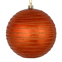 4.75" Burnish Org Candy Glitt Ball 4/Bag