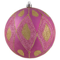 4.75" Mauve Matte Glitter Diamond 4/Bag