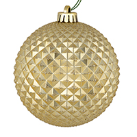 4" Champagne Durian Glitter Ball 6/Bag