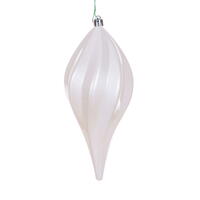 8" White Candy Swirl Drop Drill UV 3/Bg