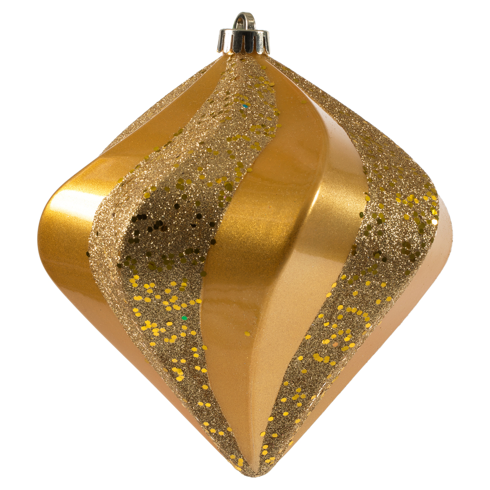 8" Gold Candy Swirl Diamond Drilled UV