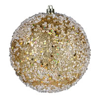 4" Gold Glitter Hail Ball 6/Bag