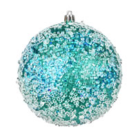 6" Teal Glitter Hail Ball 4/Bag