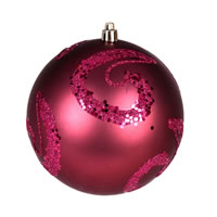 Vickerman Matte Sequin Swirl Ball Ornament