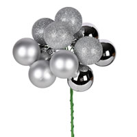 Vickerman 12" Ball Ornament Christmas Pick