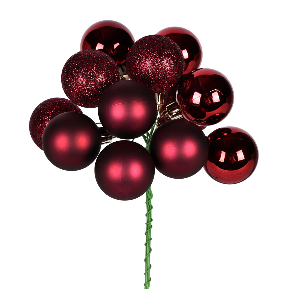 Vickerman 12" Ball Ornament Christmas Pick