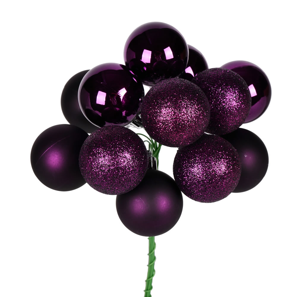 Vickerman 12" Ball Ornament Christmas Pick