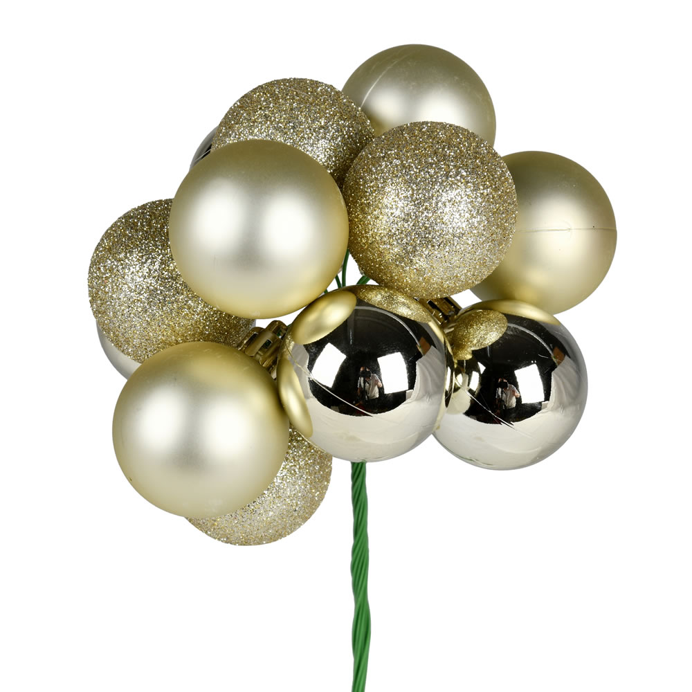 Vickerman 12" Ball Ornament Christmas Pick