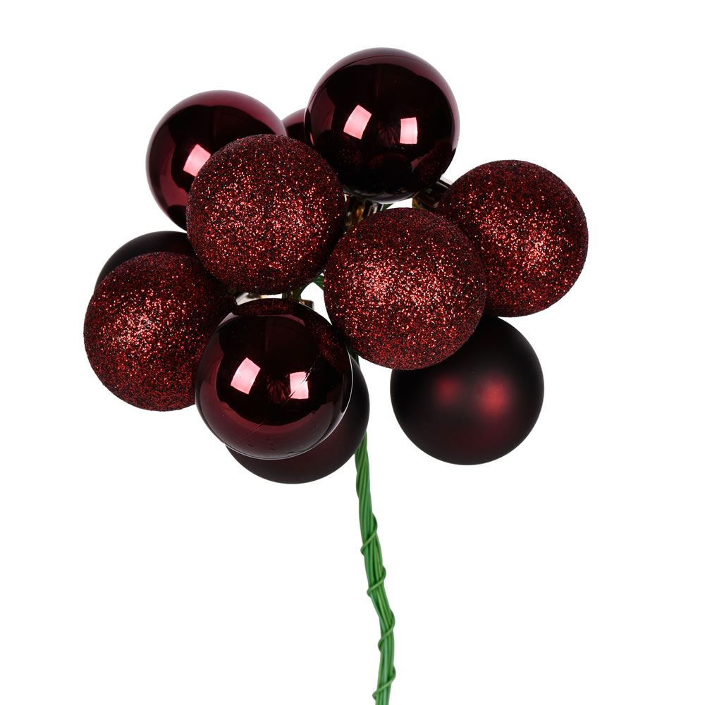 Vickerman 12" Ball Ornament Christmas Pick
