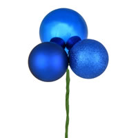 Vickerman 18" Ball Ornament Christmas Pick, 4 per Bag