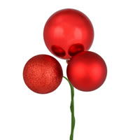 18" Red Ornament Pick 4/Bg