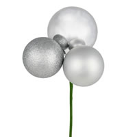 Vickerman 18" Ball Ornament Christmas Pick, 4 per Bag