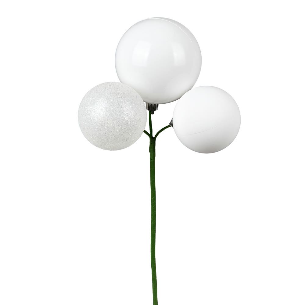 Vickerman 18" Ball Ornament Christmas Pick, 4 per Bag