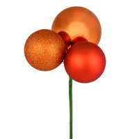 18" Burnish Orange Ornament Pick 4/Bg