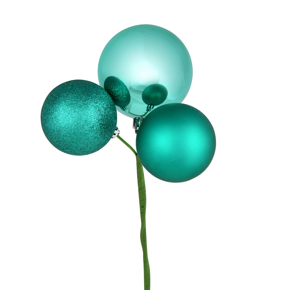 Vickerman 18" Ball Ornament Christmas Pick, 4 per Bag