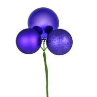 18" Purple Ornament Pick 4/Bg