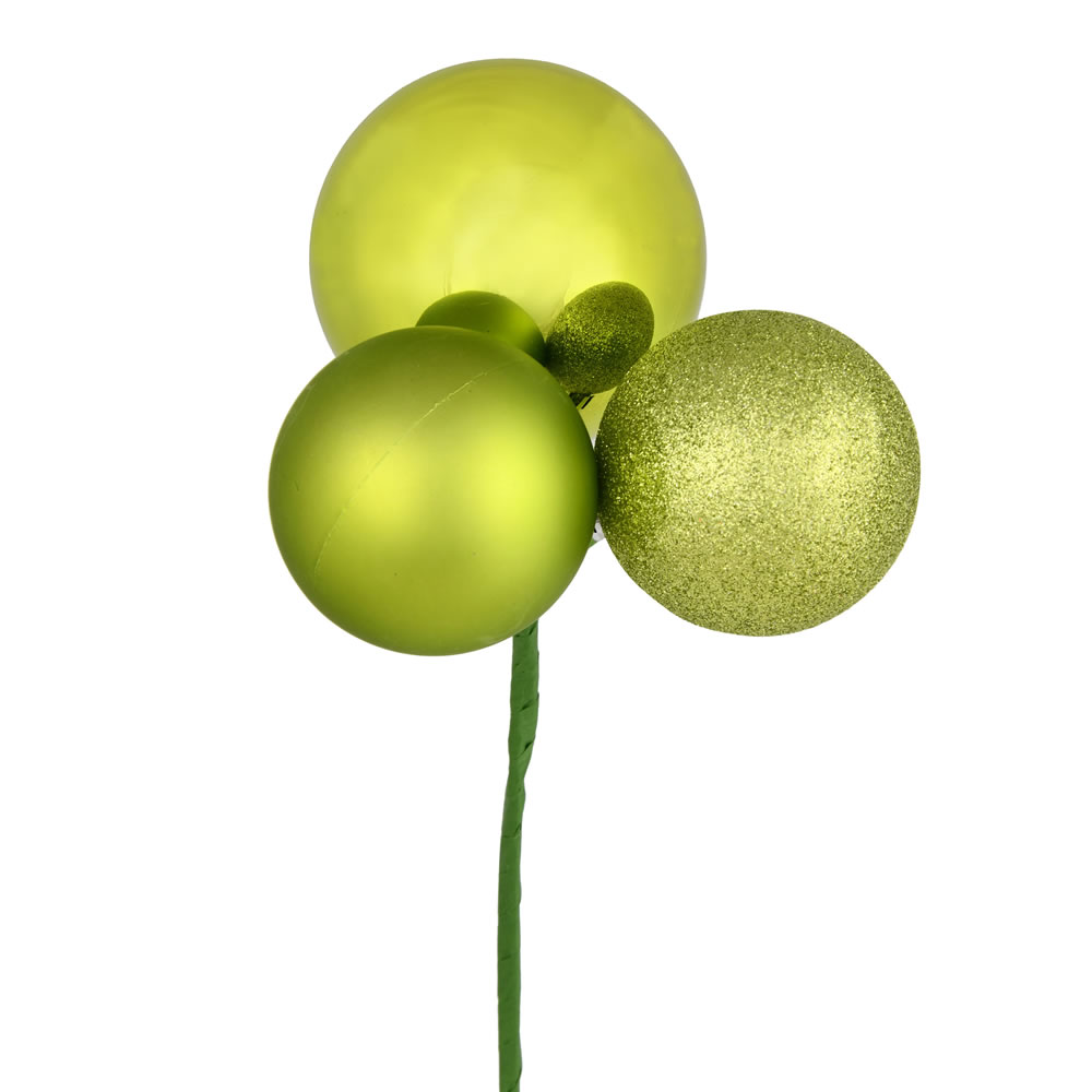Vickerman 18" Ball Ornament Christmas Pick, 4 per Bag