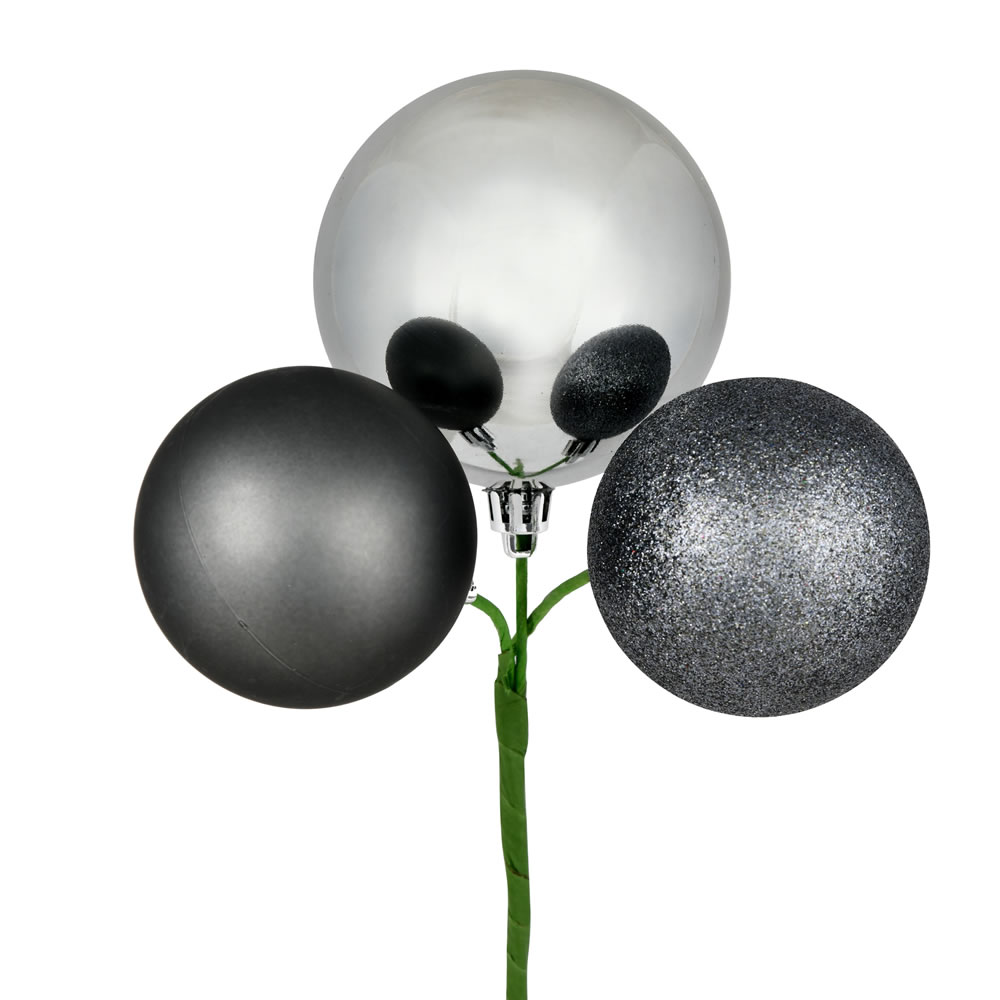 Vickerman 18" Ball Ornament Christmas Pick, 4 per Bag