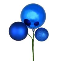 Vickerman 18" Ball Ornament Christmas Pick, 3 per Bag