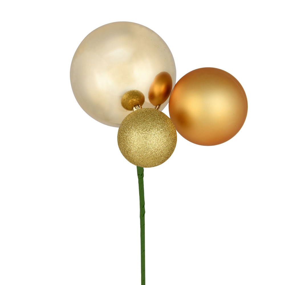 Vickerman 18" Ball Ornament Christmas Pick, 3 per Bag