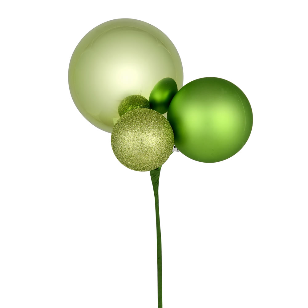 Vickerman 18" Ball Ornament Christmas Pick, 3 per Bag