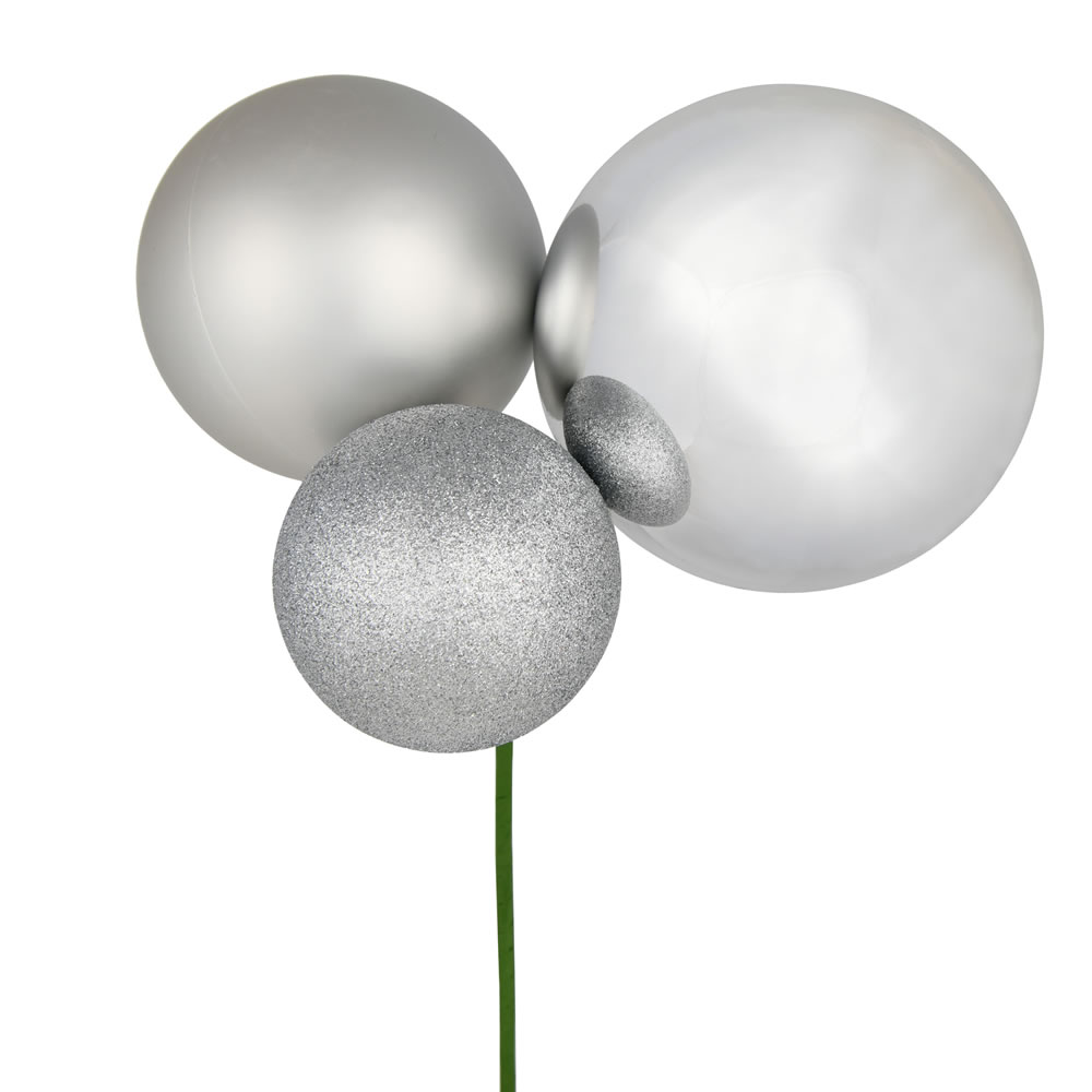 Vickerman 18" Ball Ornament Christmas Pick, 2 per Bag