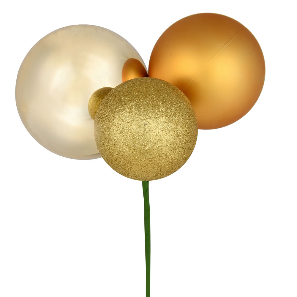 Vickerman 18" Ball Ornament Christmas Pick, 2 per Bag