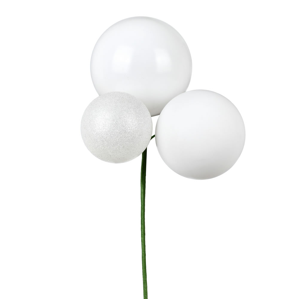 Vickerman 18" Ball Ornament Christmas Pick, 2 per Bag