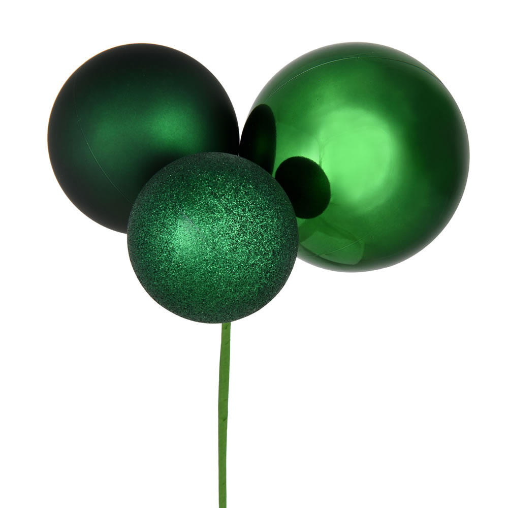 Vickerman 18" Ball Ornament Christmas Pick, 2 per Bag