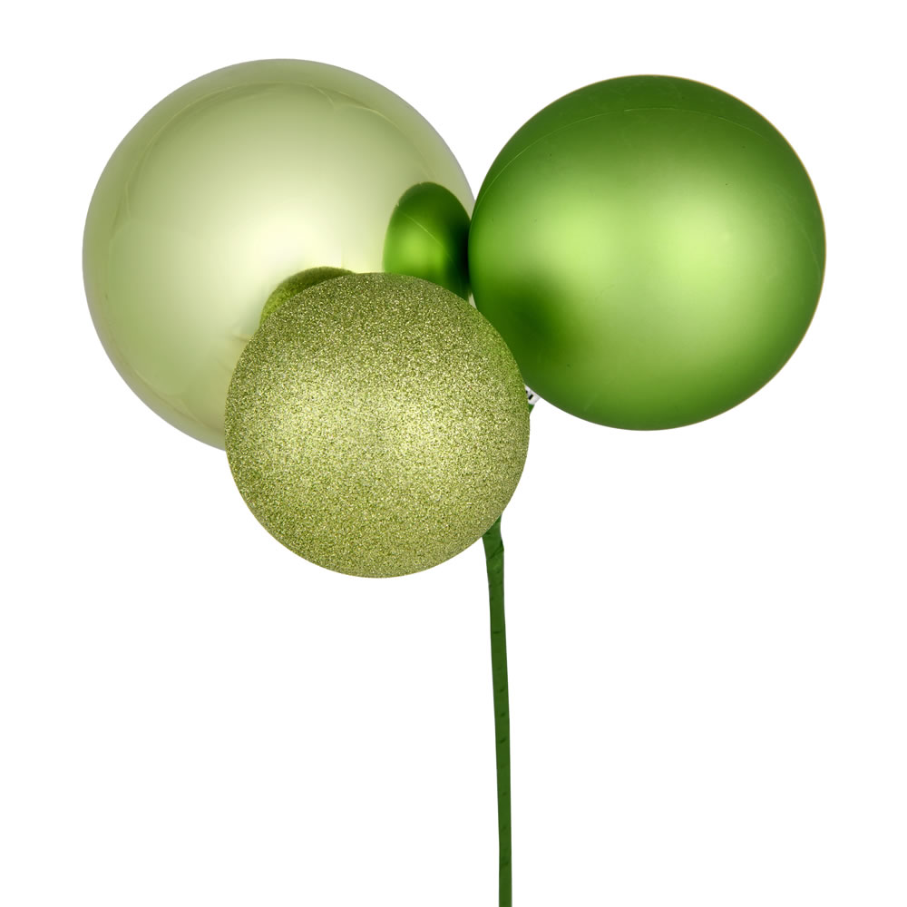 Vickerman 18" Ball Ornament Christmas Pick, 2 per Bag