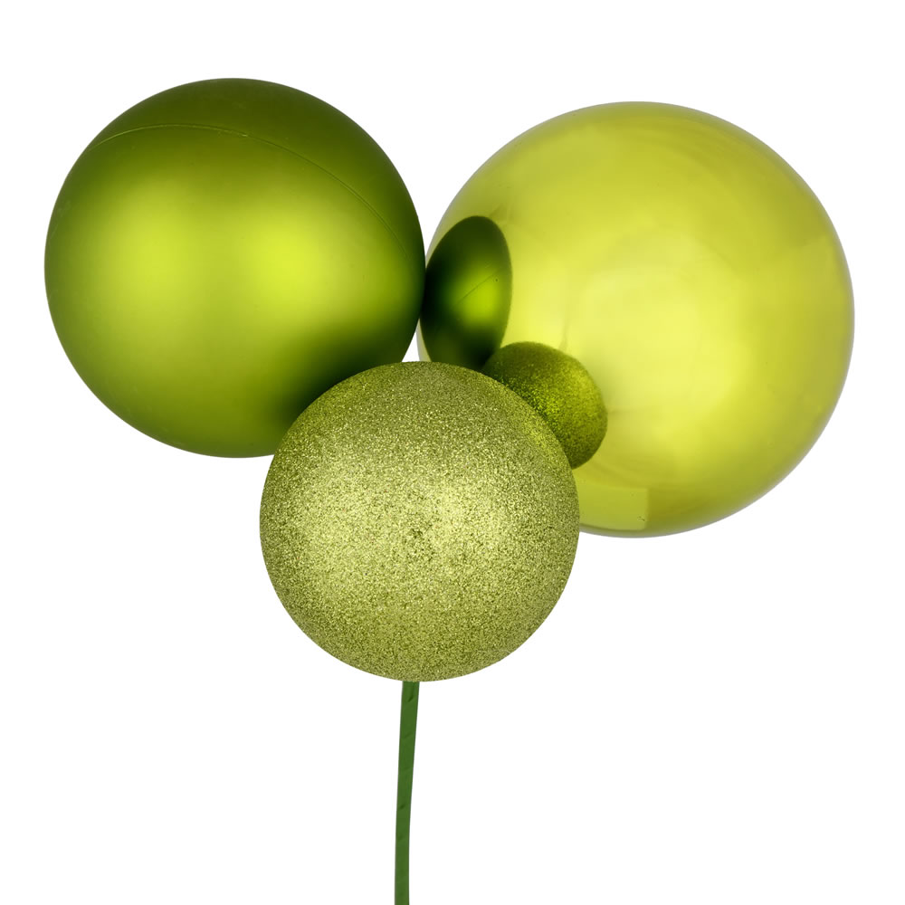 Vickerman 18" Ball Ornament Christmas Pick, 2 per Bag