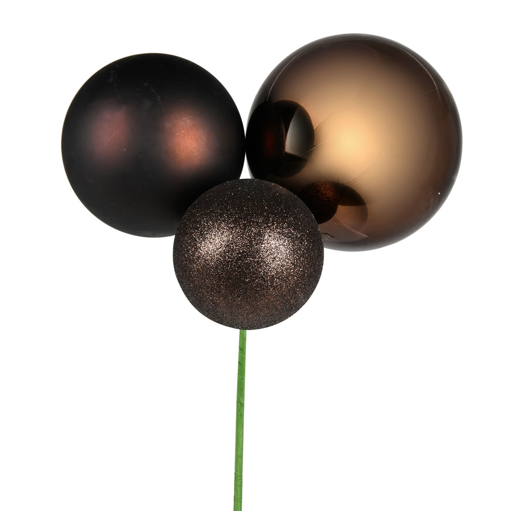 Vickerman 18" Ball Ornament Christmas Pick, 2 per Bag