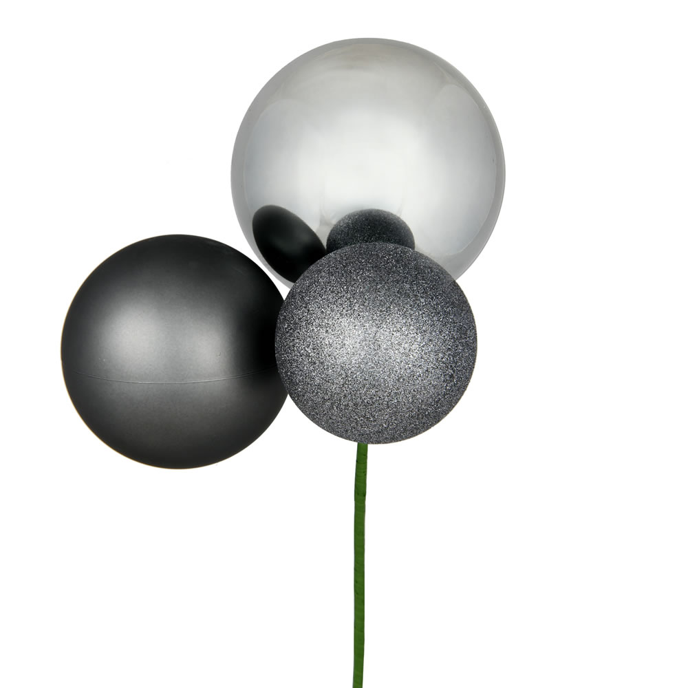 Vickerman 18" Ball Ornament Christmas Pick, 2 per Bag
