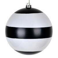 8" Black-White Striped Pearl Ball 2/Bag
