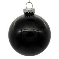 4.75" Black Glitter Clear Ball 4/bag