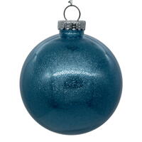 4" Baby Blue Glitter Clear Ball 6/bag