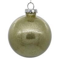 4" Champagne Glitter Clear Ball 6/bag