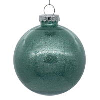 4" Frosty Mint Glitter Clear Ball 6/bag