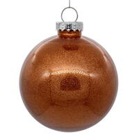 6" Copper Glitter Clear Ball 4/bag
