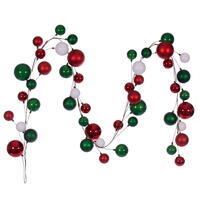 10' White/Red/Green Branch Ball Garland