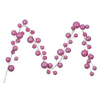 10' Pink Pearl Branch Ball Garland