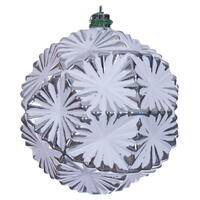 Vickerman Etch Prism White Brush Ornament