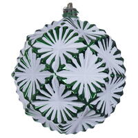 Vickerman Etch Prism White Brush Ornament