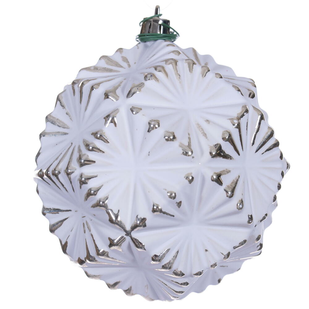 Vickerman Etch Prism White Brush Ornament